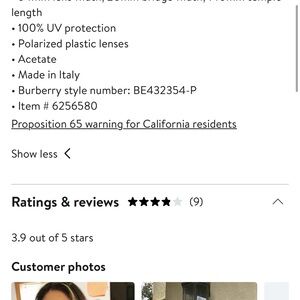 Burberry 54mm polarized square sunglasses.